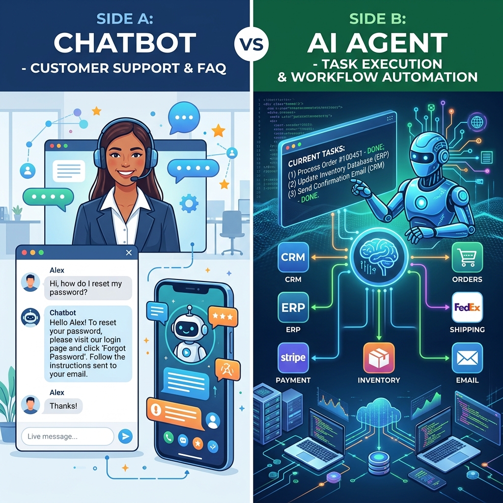 Preview image for the blog post: Chatbot vs AI Agent: Which Does Your Business Need?